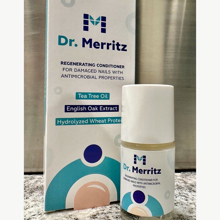 Dr. Merritz — odżywka do paznokci: Regenerating Conditioner for Damaged Nails, Tea Tree Oil, English Oak Extract, Hydrolyzed Wheat Protein