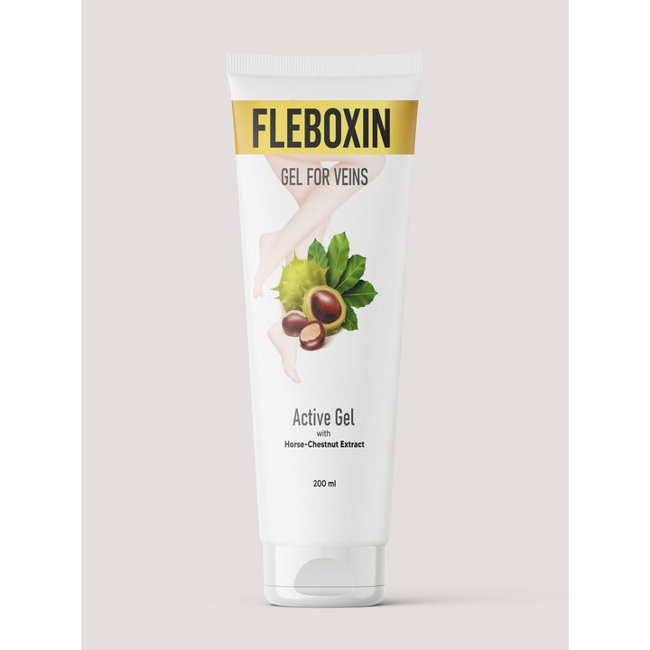 Fleboxin — wizualizacja tuby na jasnym tle