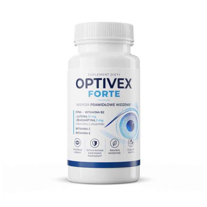 Optivex Forte — opakowanie kapsułek z luteiną i zeaksantyną